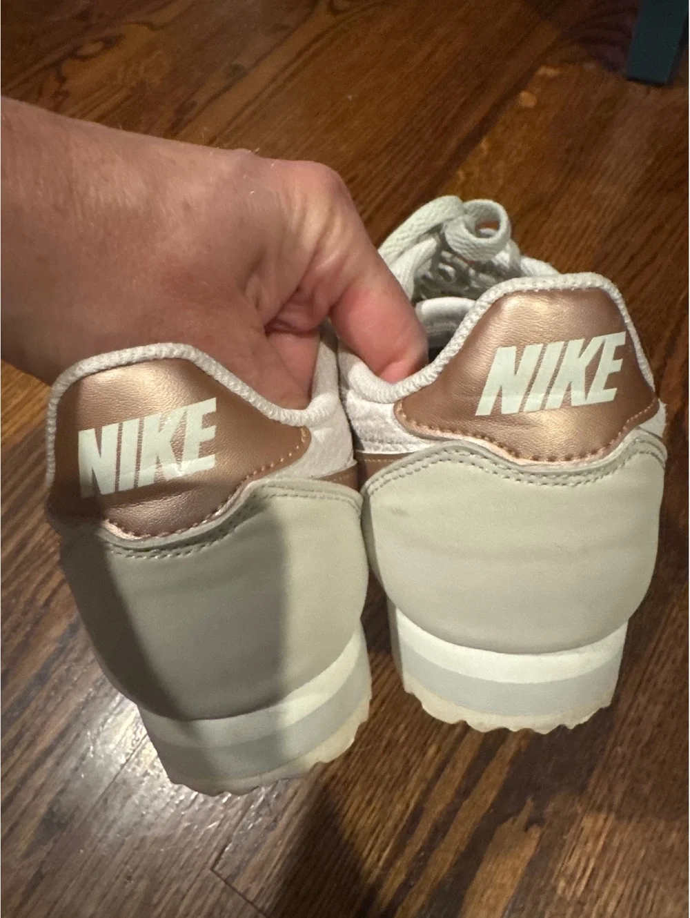 Nike Cortez In Cream and Rose Gold Size 8.5